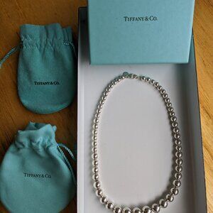 16" Tiffany sterling graduated bead ball necklace, never worn